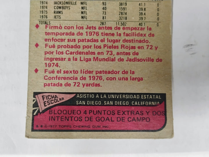 1977 Topps Mexican Football Duane Carrell  #34