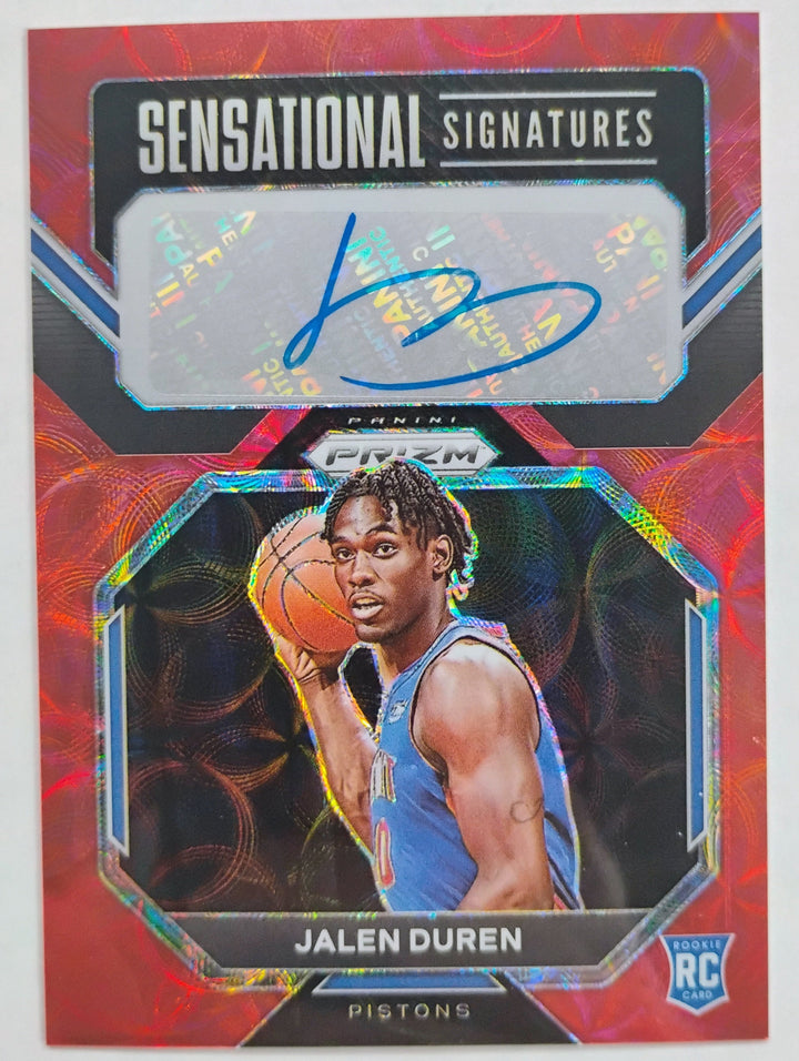 2023 Panini Prizm Basketball Jalen Duren RC #SS-JK Sensational Signitures Red Prizm