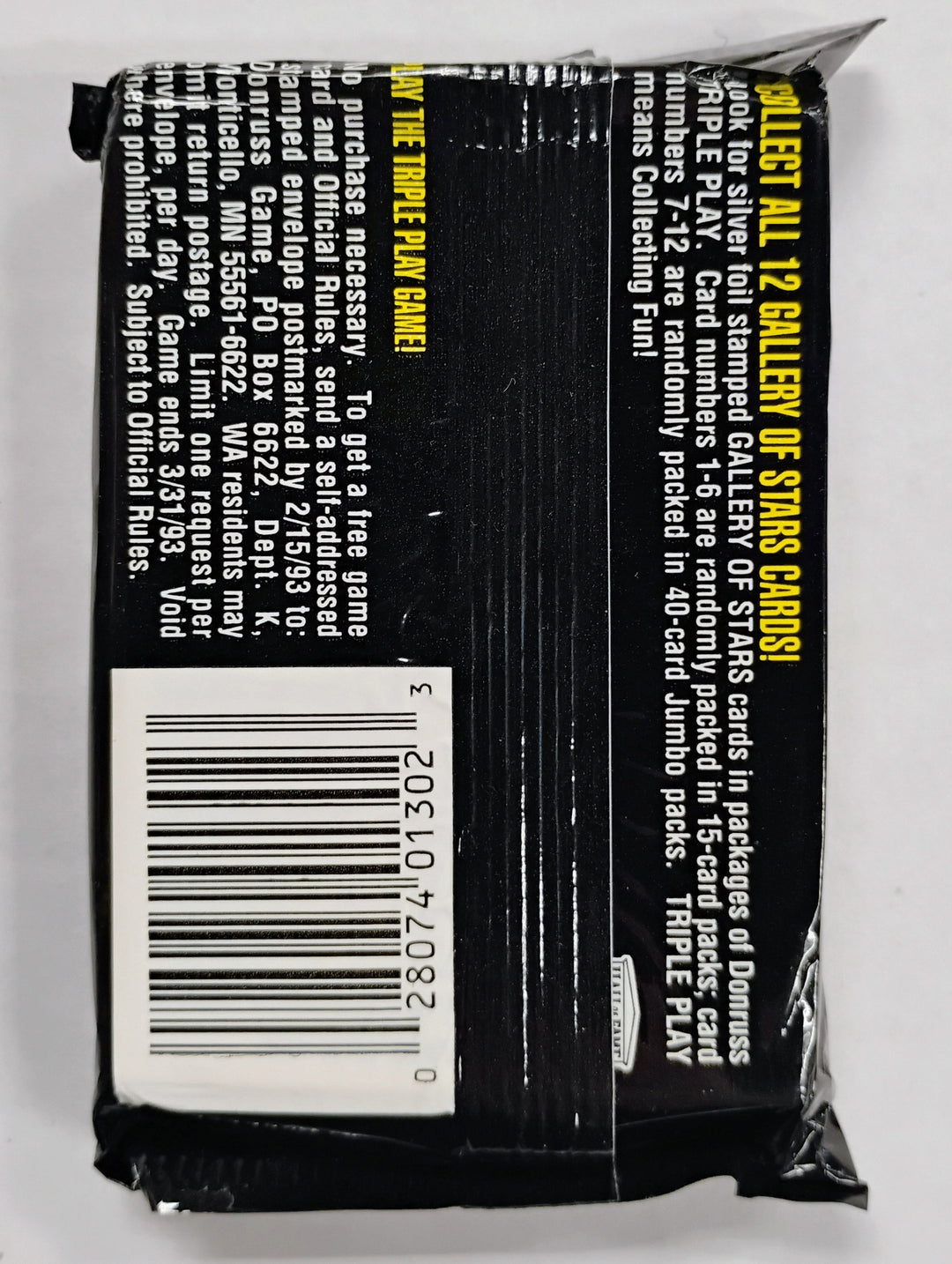 1992 Triple Play Baseball Jumbo Pack