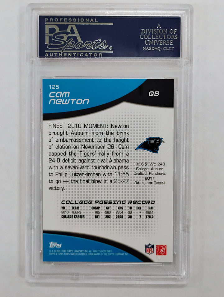 2011 Finest Football Cam Newton #125 PSA 10 GEM MINT