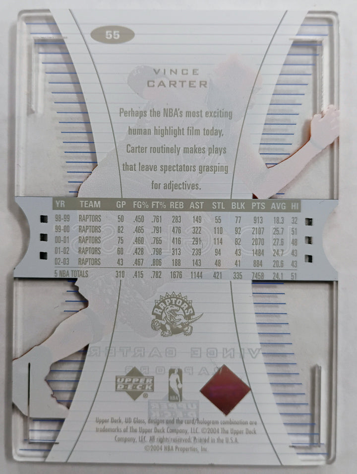 2003-04 Upper Deck Basketball Vince Carter #55 UD Glass