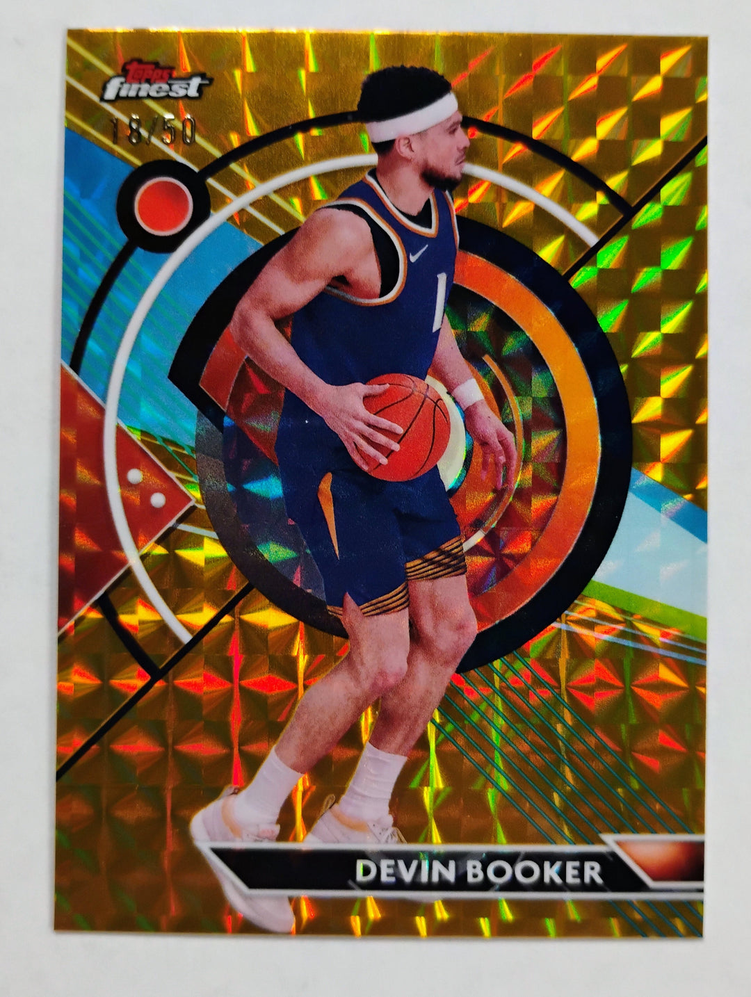 2023-24 Topps Finest Basketball Devin Booker #40 Common Gold Geometric