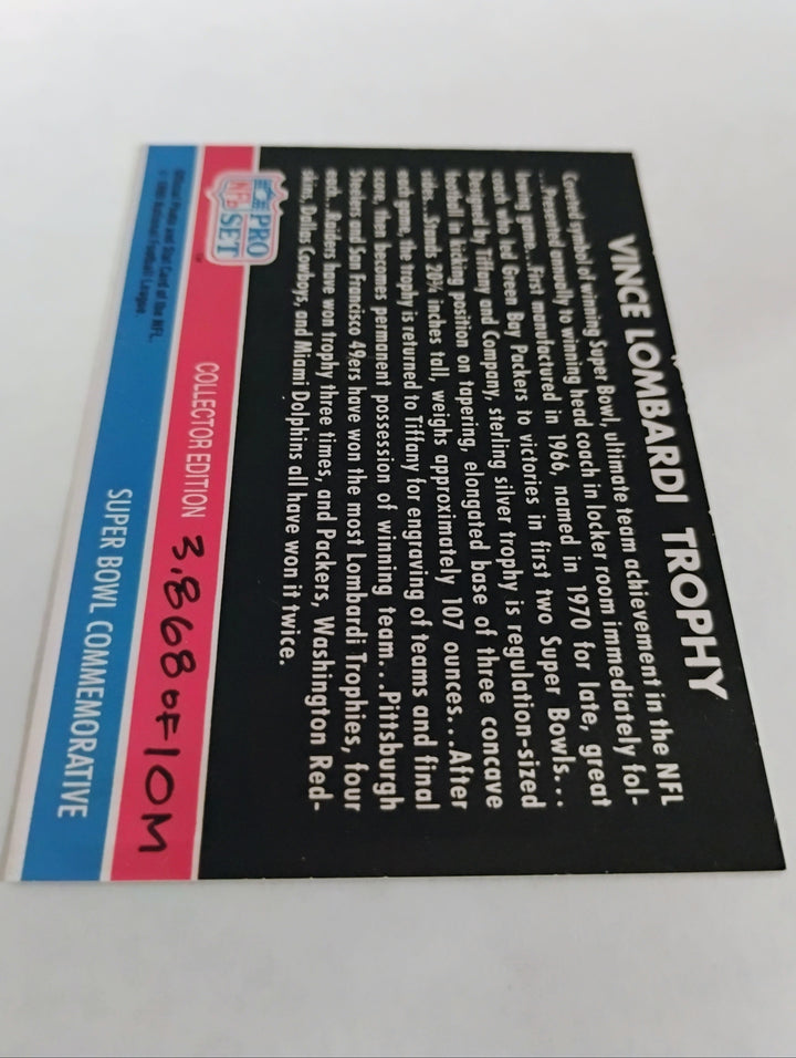 1990 Pro Set Football Vince Lombardi Trophy Hologram NNO