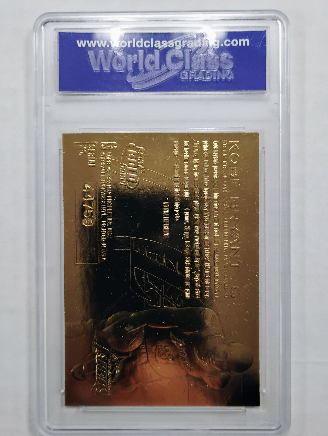 1996-97 Fleer 23KT Gold Kobe Bryant Rookie Purple Signature WCG 10
