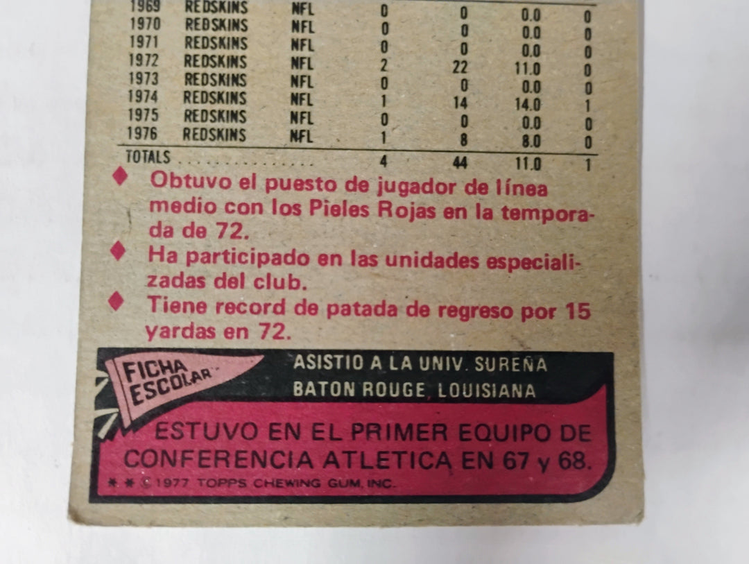 1977 Topps Mexican Football Harold Mclinton #31 SP