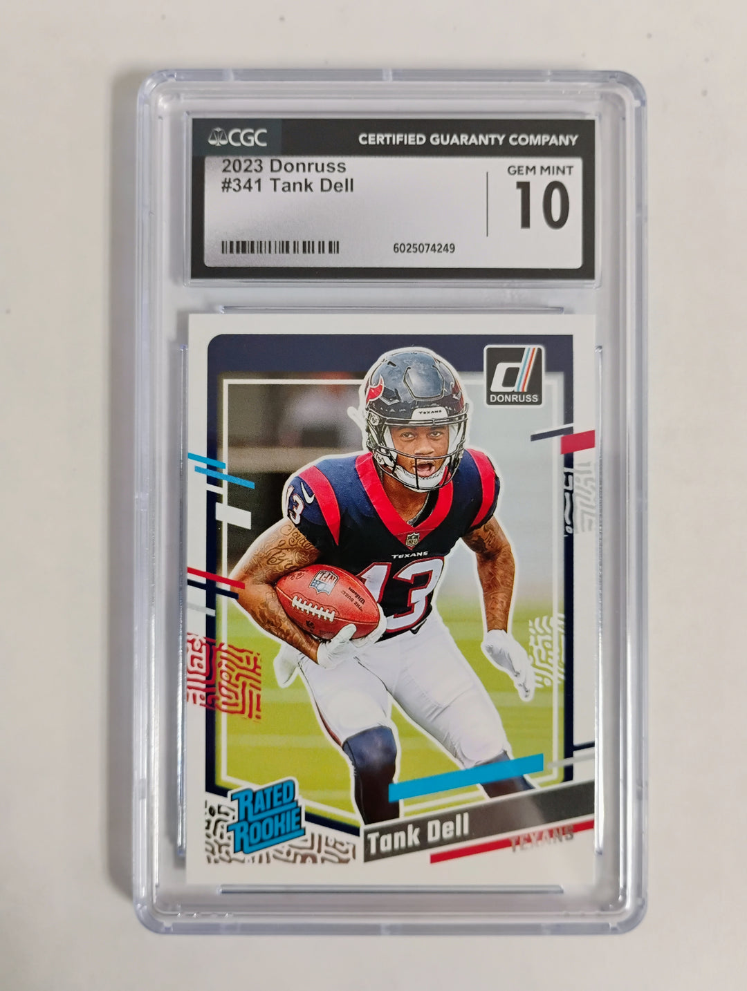2023 Donruss Football  Tank Dell #341 CGC Gem Mint 10