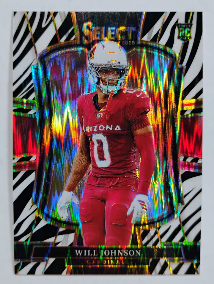 2025 Panini Select Football Will Johnson Zebra Prizm Rookie #122