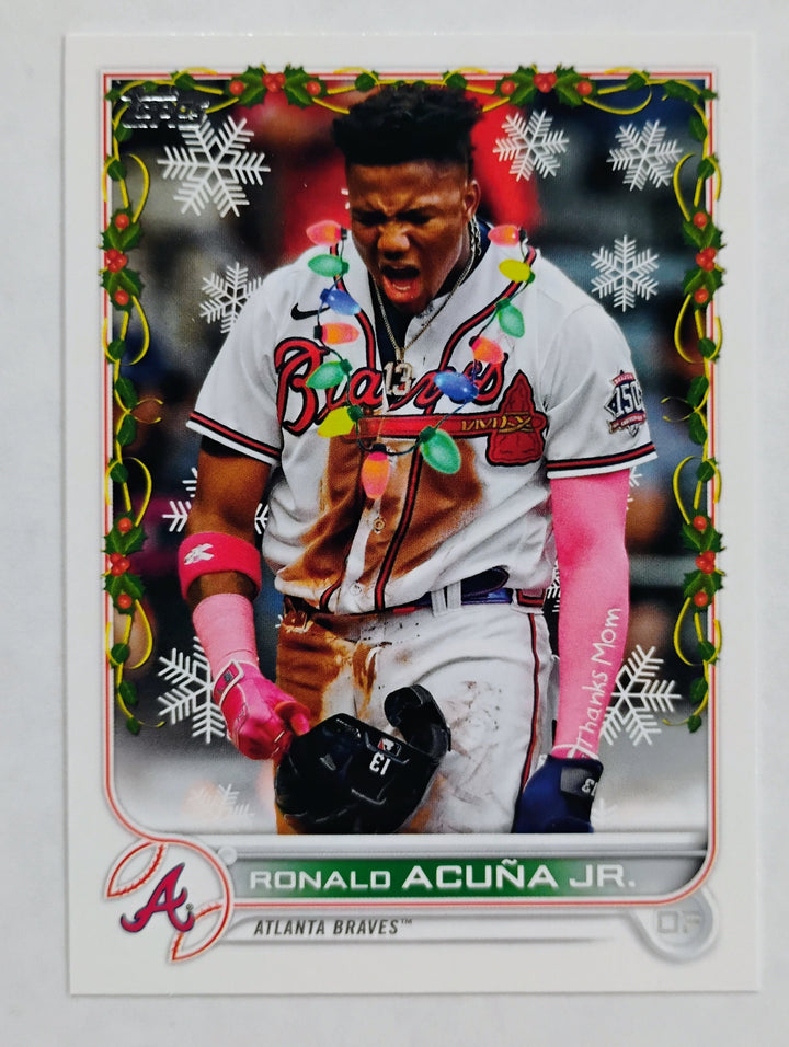 2022 Topps Holiday Baseball Ronald Acuna Jr. #HW88 Lights