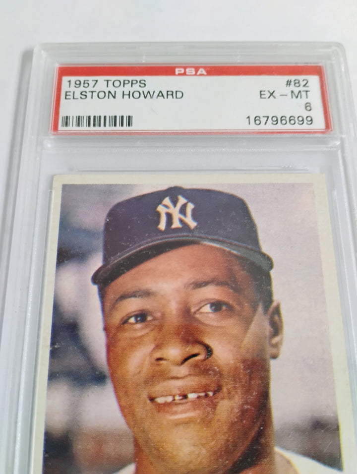 1957 Topps Baseball Elston Howard #82 PSA EX-MT 6