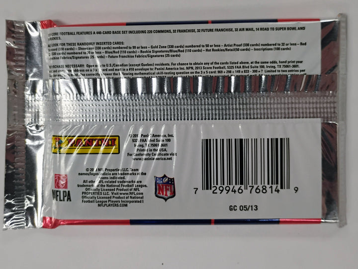 2013 Score Football Sealed Pack