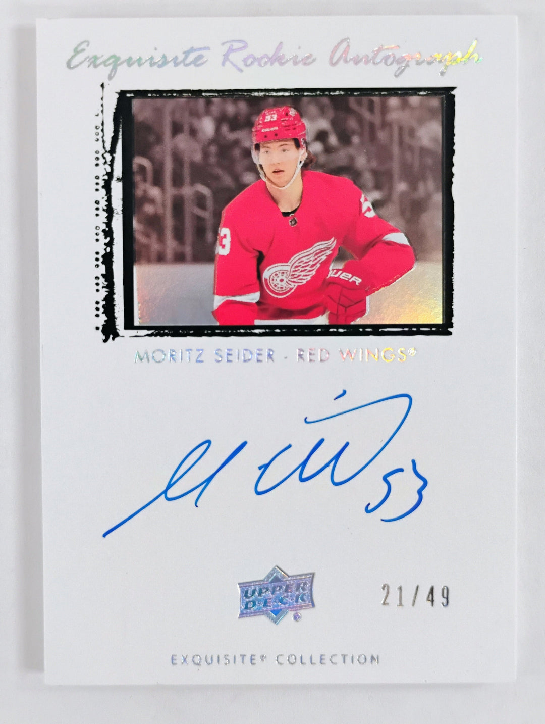 2021-22 Upper Deck Exquisite Hockey Moritz Seider #09T-MS Exquisite Rookie Autograph 21/49