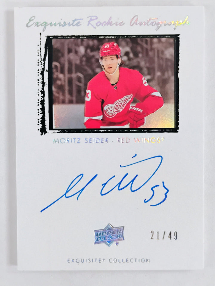 2021-22 Upper Deck Exquisite Hockey Moritz Seider #09T-MS Exquisite Rookie Autograph 21/49