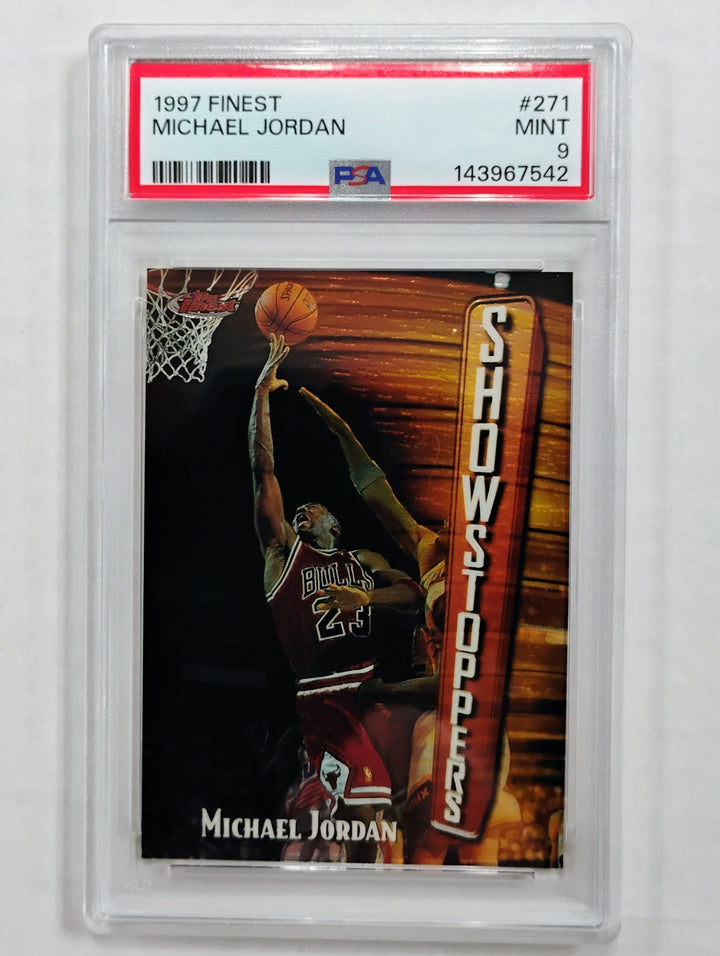 1997 Topps Finest Michael Jordan #271 Show Stoppers PSA 9 Mint