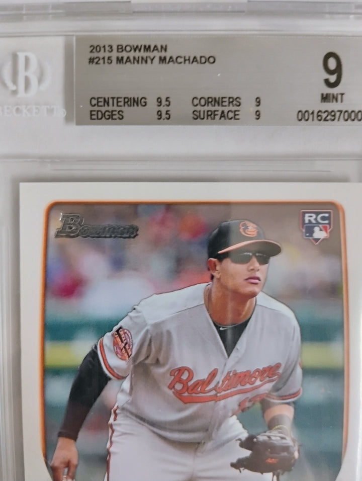 2013 Bowman Baseball Manny Machado Rookie BGS 9