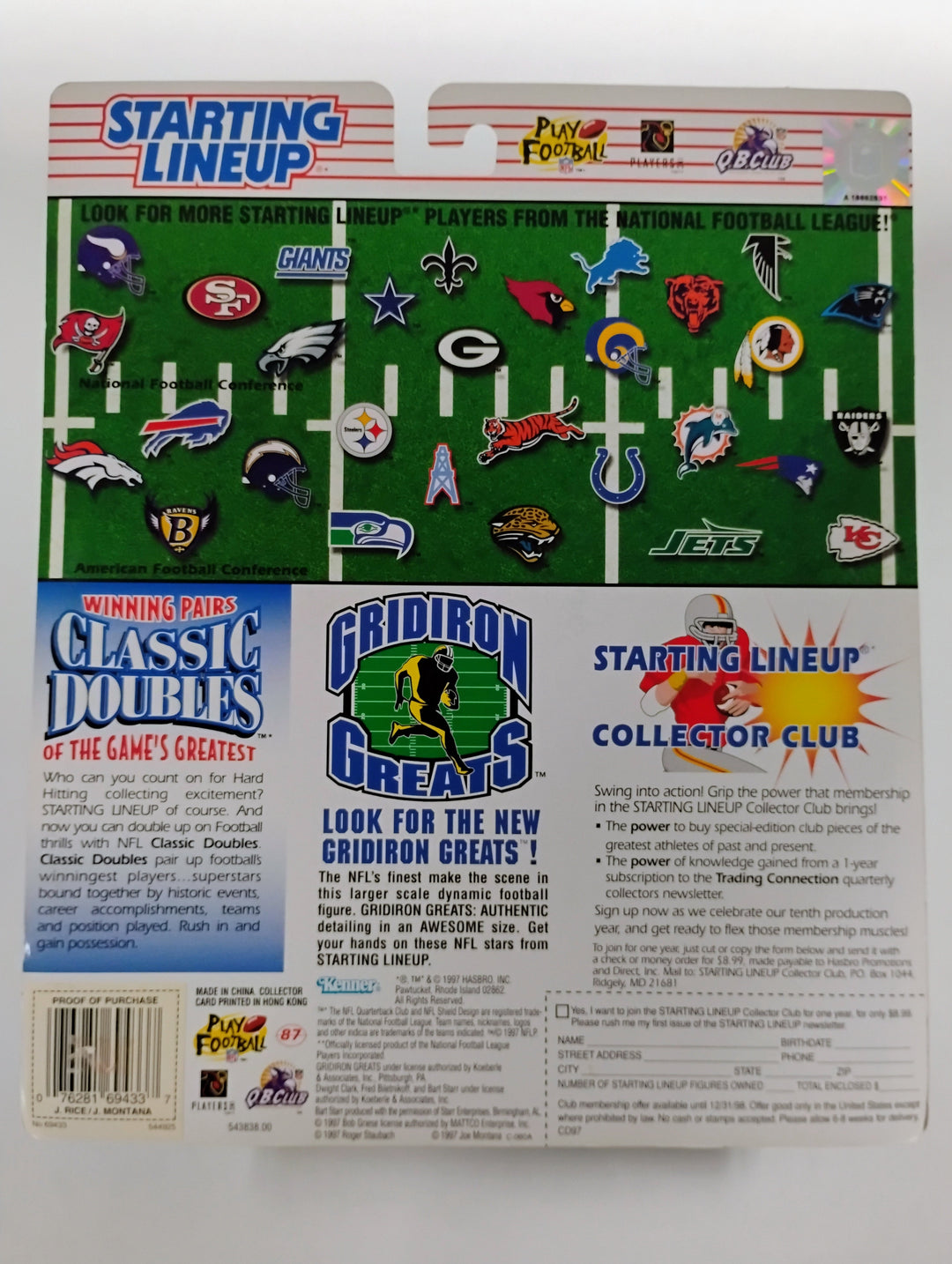 1997 Kenner Starting Lineup Classic Doubles Joe Montana/Jerry Rice Sealed