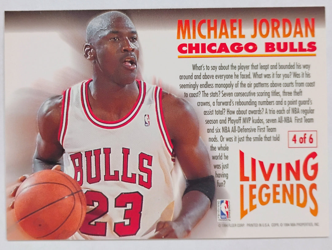 1993-94 Fleer Basketball Michael Jordan #4 Living Legends