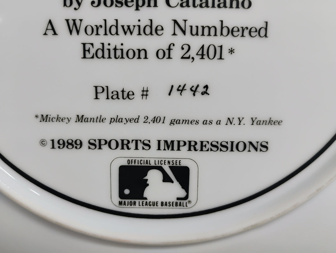1989 Mickey Mantle "The Greatest Switch Hitter" The Sports Superstar Collector Plate