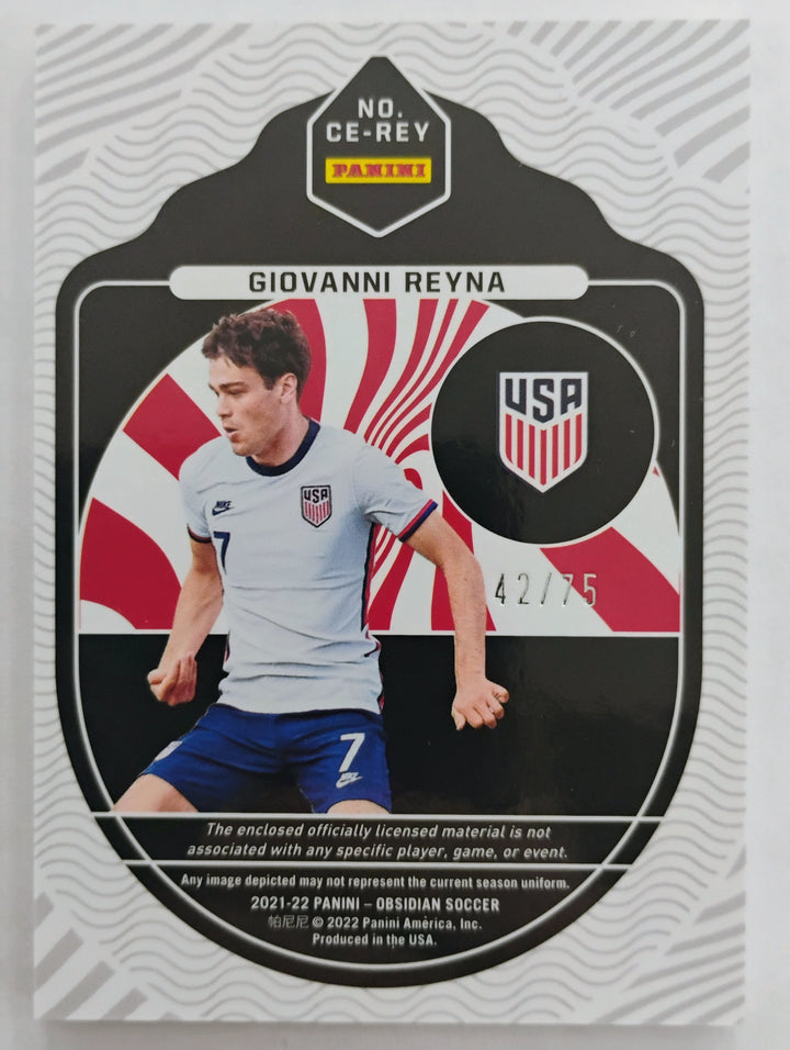 2021-22 Panini Obsidian Soccer Giovanni Reyna #CE-REY Cutting Edge 42/75