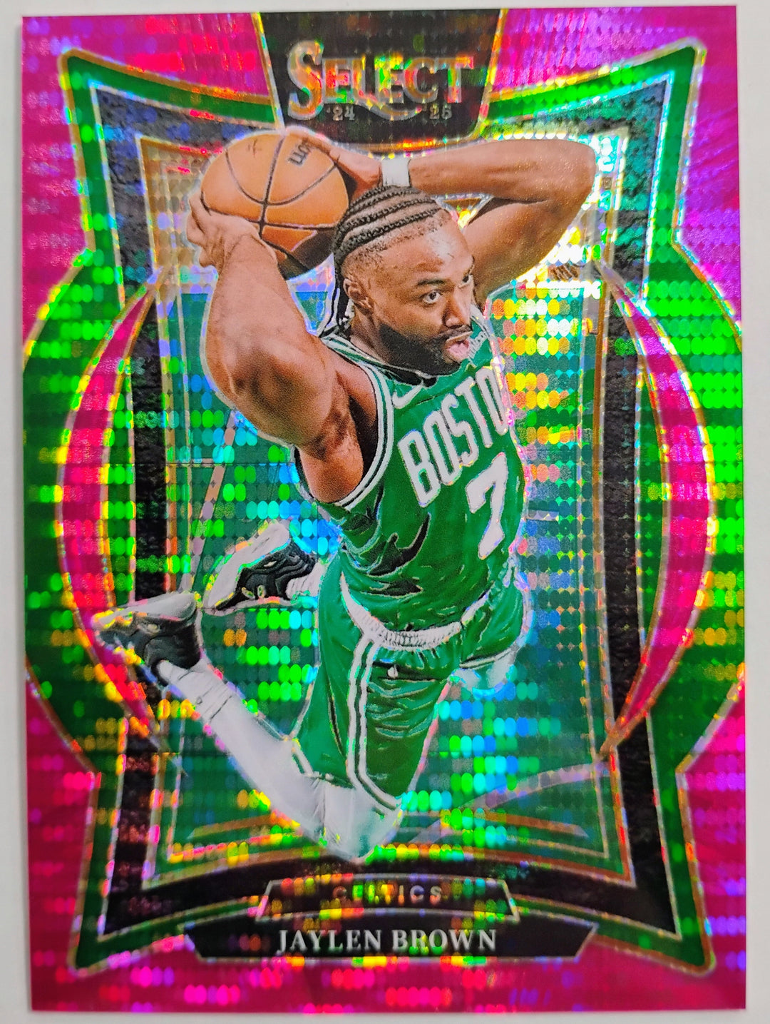 2024-25 Panini Select Basketball Jaylen Brown #29 Concourse Neon Purple Prizm 5/5