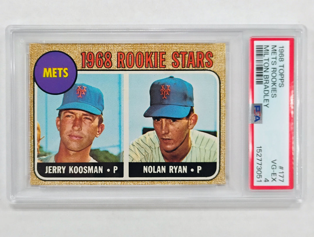 1968 Topps Baseball Nolan Ryan/Jerry Koosman Mets Rookies #177 Milton Bradley PSA 4 VG-EX