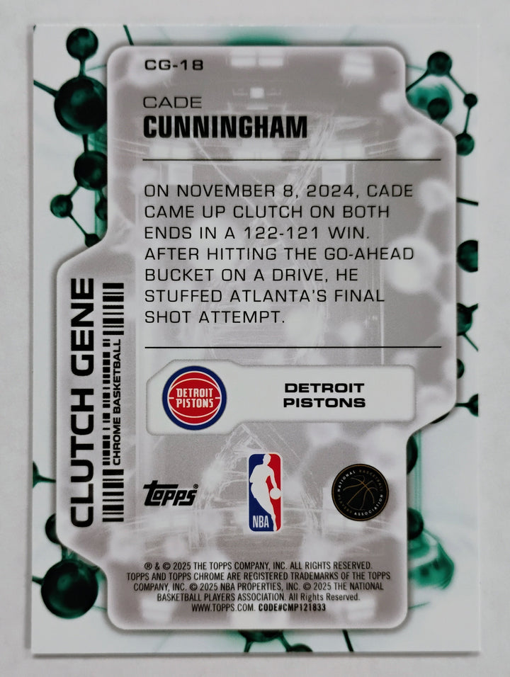 2025 Topps Chrome Basketball Cade Cunningham #CG-18 Clutch Gene