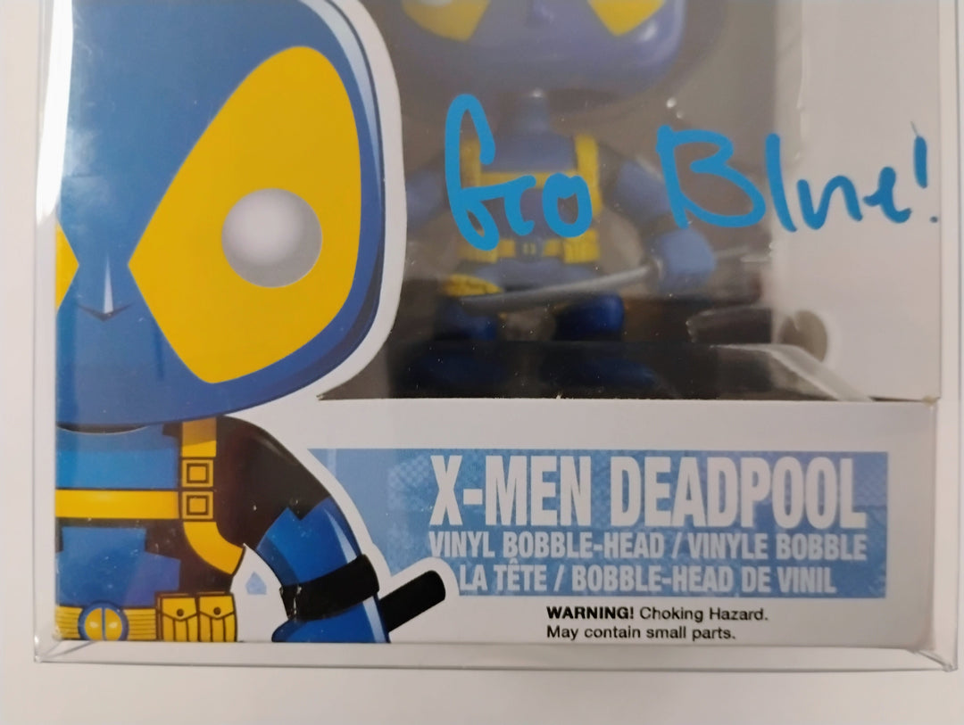 Funko Pop! #20 X-Men  Deadpool - Roman Wilson  #14 Inscribed "Go Blue" JAS Certified