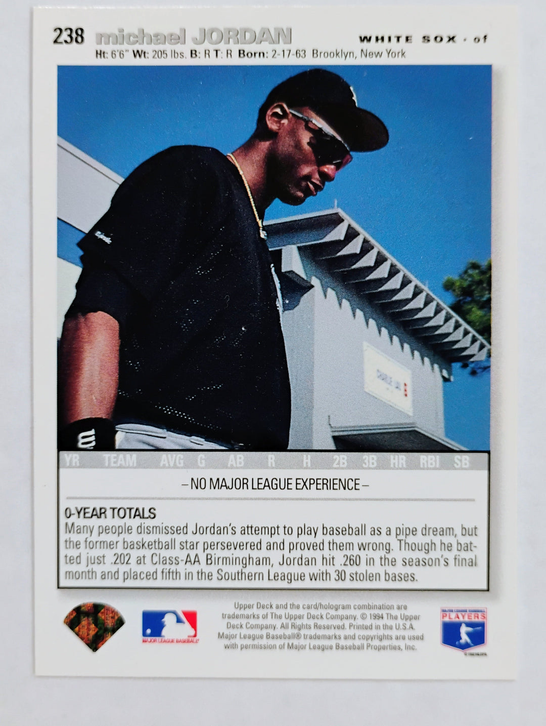 1994 Collector's Choice SE Baseball Michael Jordan #238 Blue Foil