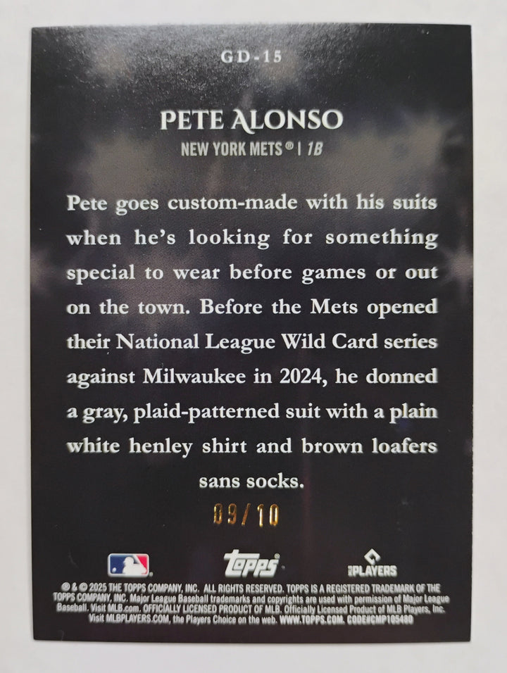 2025 Topps Baseball Pete Alonso #GD-15 Game Day 09/15
