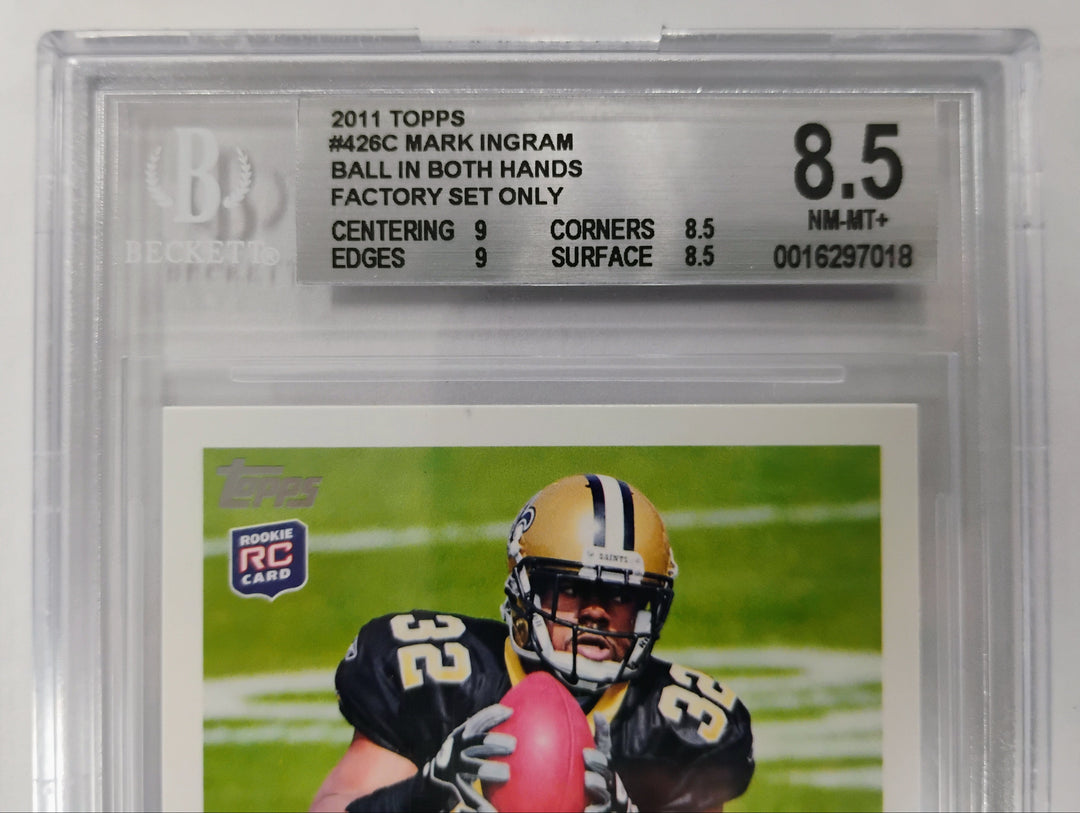 2011 Topps Football Mark Ingram #426C Ball In Both Hands Factory Set Only BGS 8.5