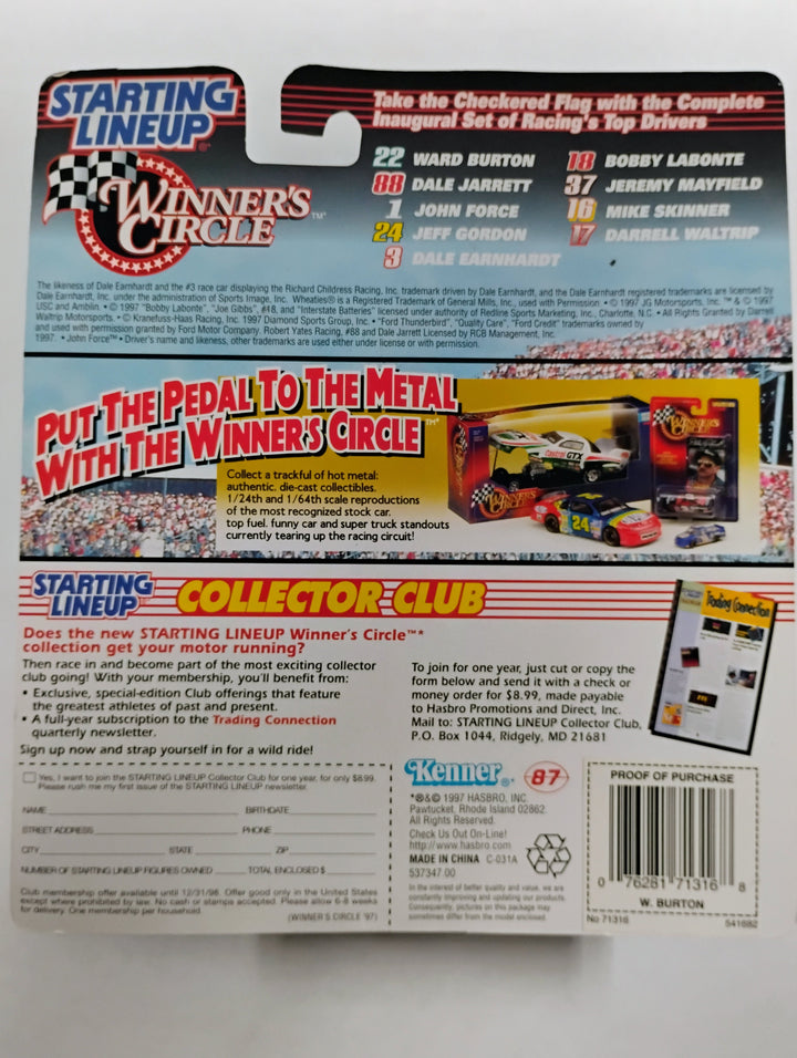 1997 Kenner Starting Lineup Winner's Circle Racing Ward Burton Sealed