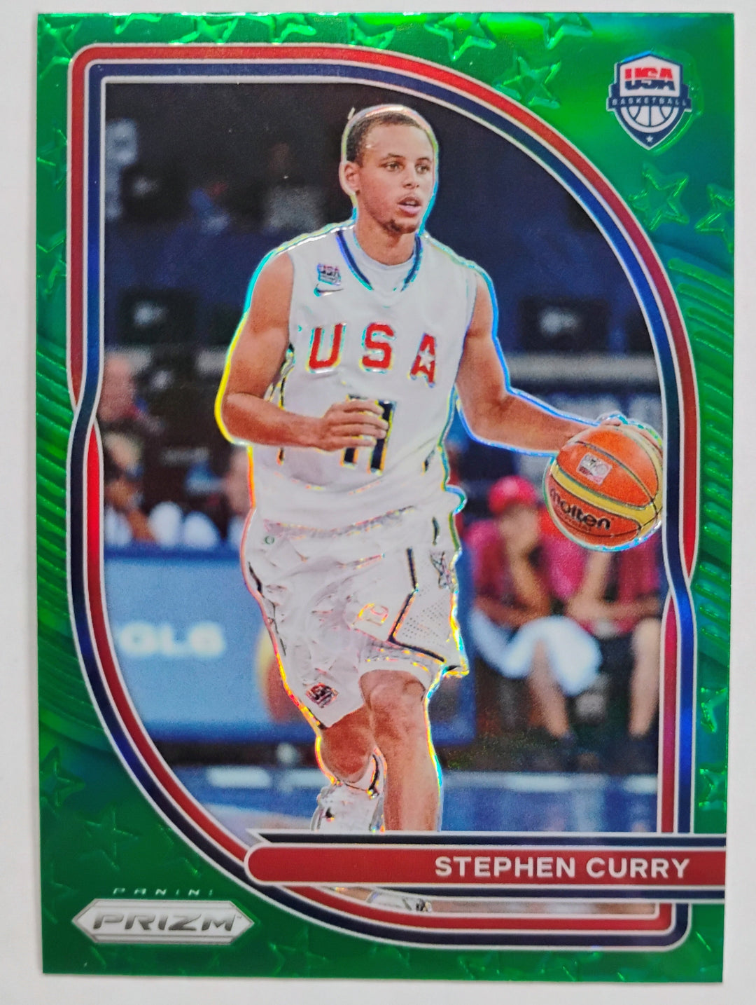 2020-21 Panini Prizm Basketball Stephen Curry #10 Green Prizm USA