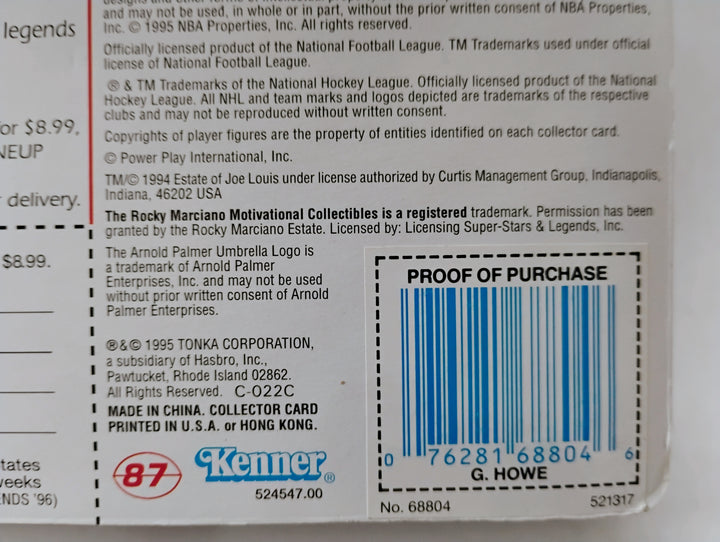1995 Kenner Starting Lineup Timeless Legends Gordie Howe Sealed