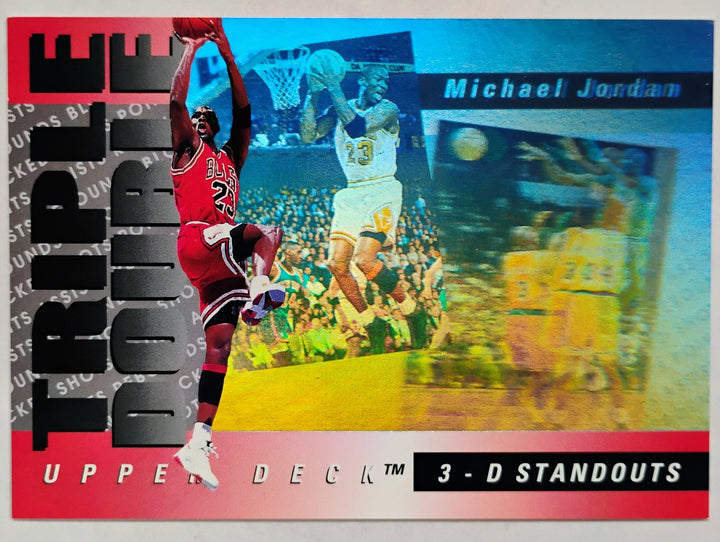 1993-94 Upper Deck Baskeball Michael Jordan #TD2 3-D Standouts Triple Double