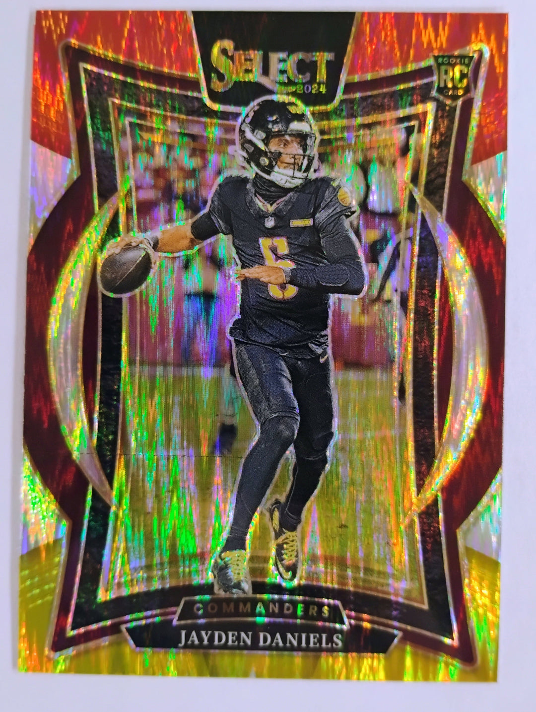 2024 Select Football Jayden Daniels RC #26 Concourse Red Yellow Prizm