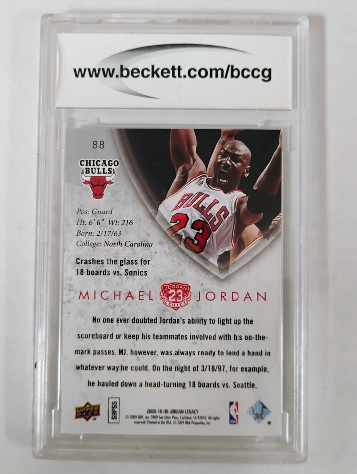2009-10 Upper Deck Basketball Michael Jordan #88 MJ Legacy Collection Gold BCCG Mint 10