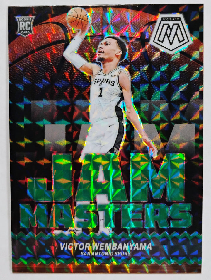 2023-24 Panini Mosaic Victor Wembanyama RC # 3 Jam Masters Green Prizm