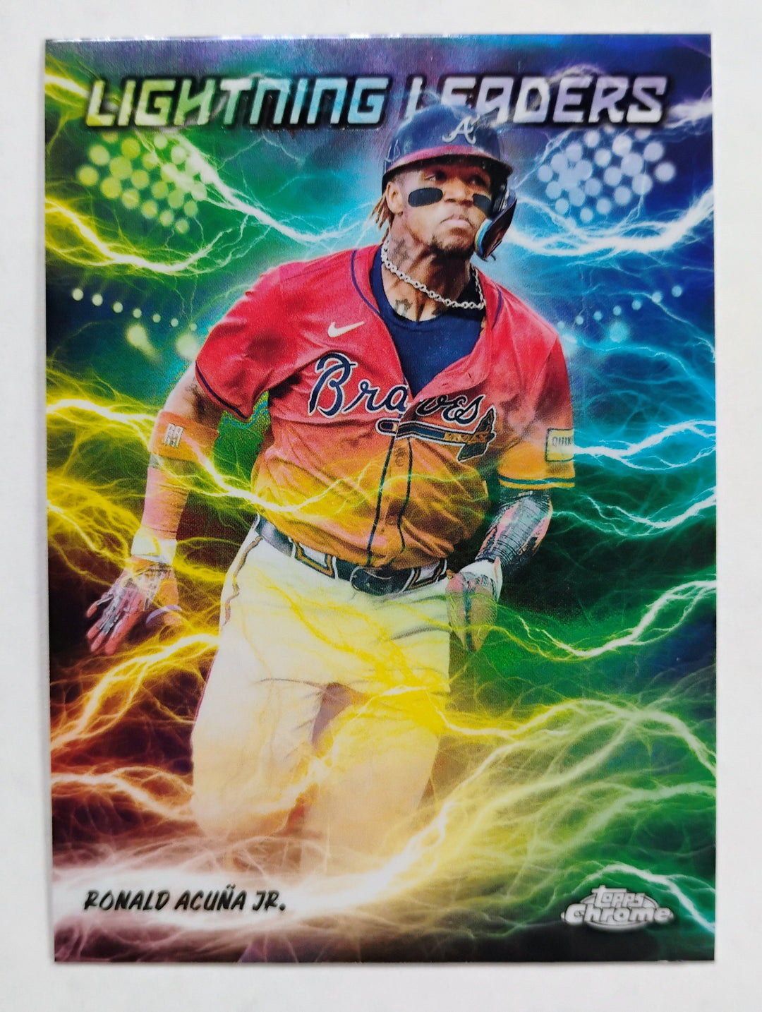 2025 Topps Chrome Baseball Ronald Acuna Jr. #LL-3 Lightning Leaders