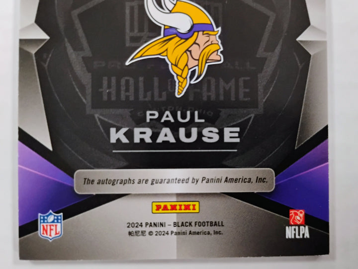 2024 Panini Black Football Hall Of Fame Mates Tarkenton/Krause Auto #'D 19/25 NM-Mint