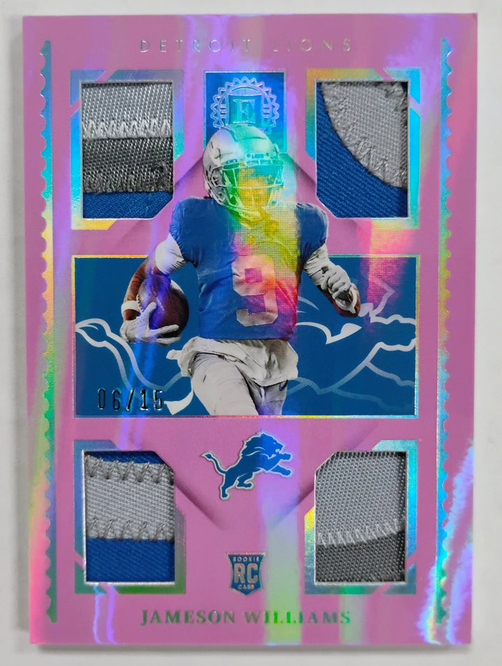 2022 Panini Encased Football Jameson Williams #RQM-6 Pink/15