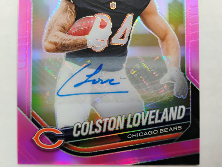 2025 Prizm Football Colston Loveland RC Pink Prizm Auto #319