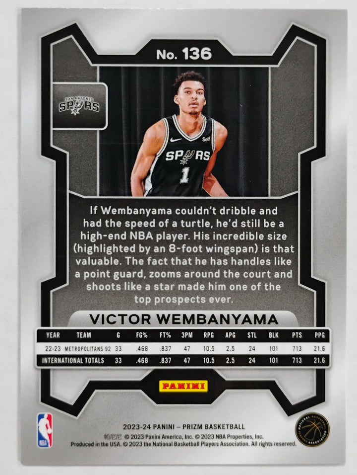 2023-24 Panini Prizm Victor Wembanyama RC #136