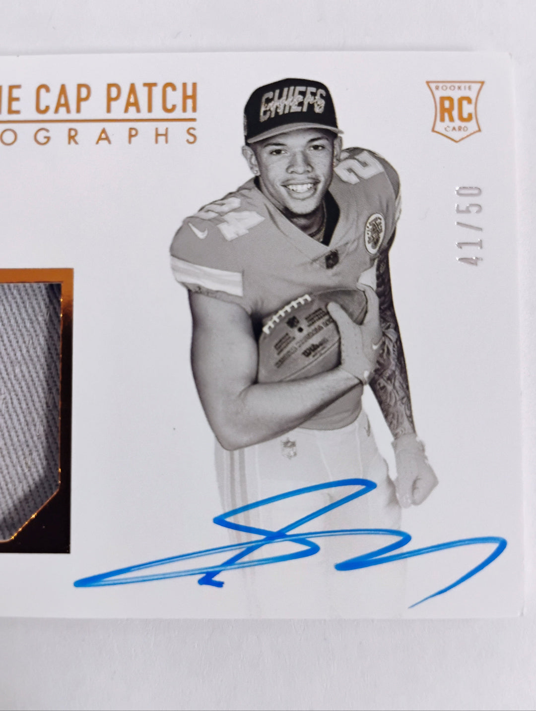 2022 Panini Encased Football Skyy Moore Rookie Cap Patch Autographs #'D 41/50