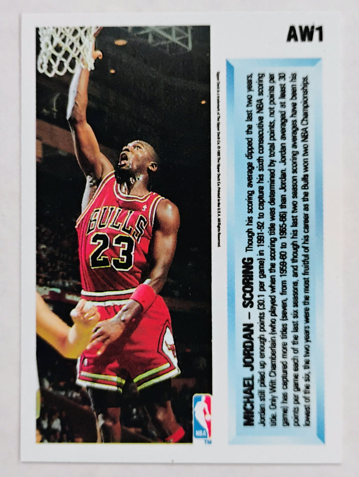 1992-93 Upper Deck Basketball Michael Jordan #AW1 Scoring Hologram