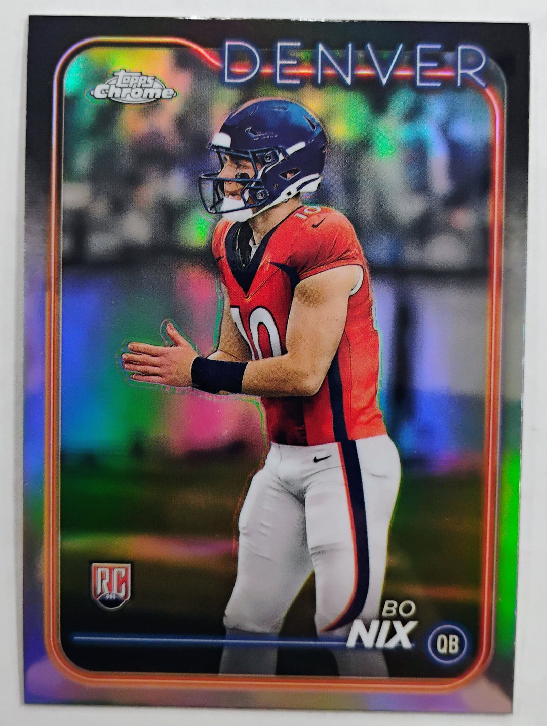 2024 Topps Chrome Football Bo Nix RC #206 Refractor