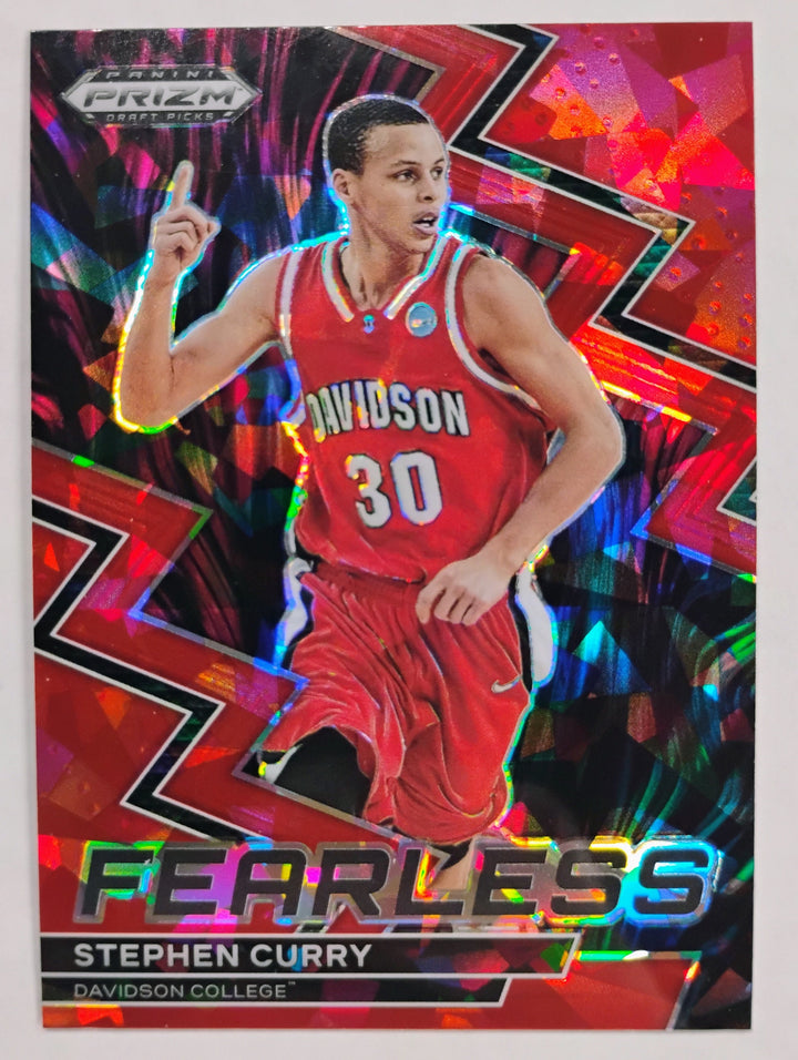 2023-24 Panini  Prizm Draft Picks Basketball Stephen Curry #17 Feerless Red Ice Prizm