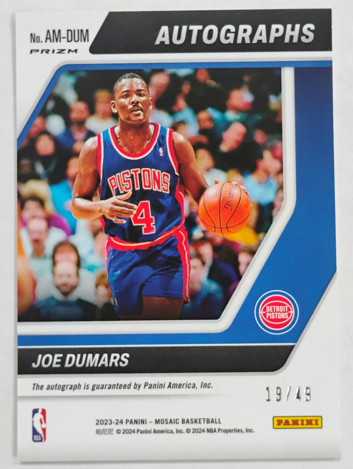 2023-24 Panini Mosaic Basketball Joe Dumars #AM-DUM Autographs Prizm