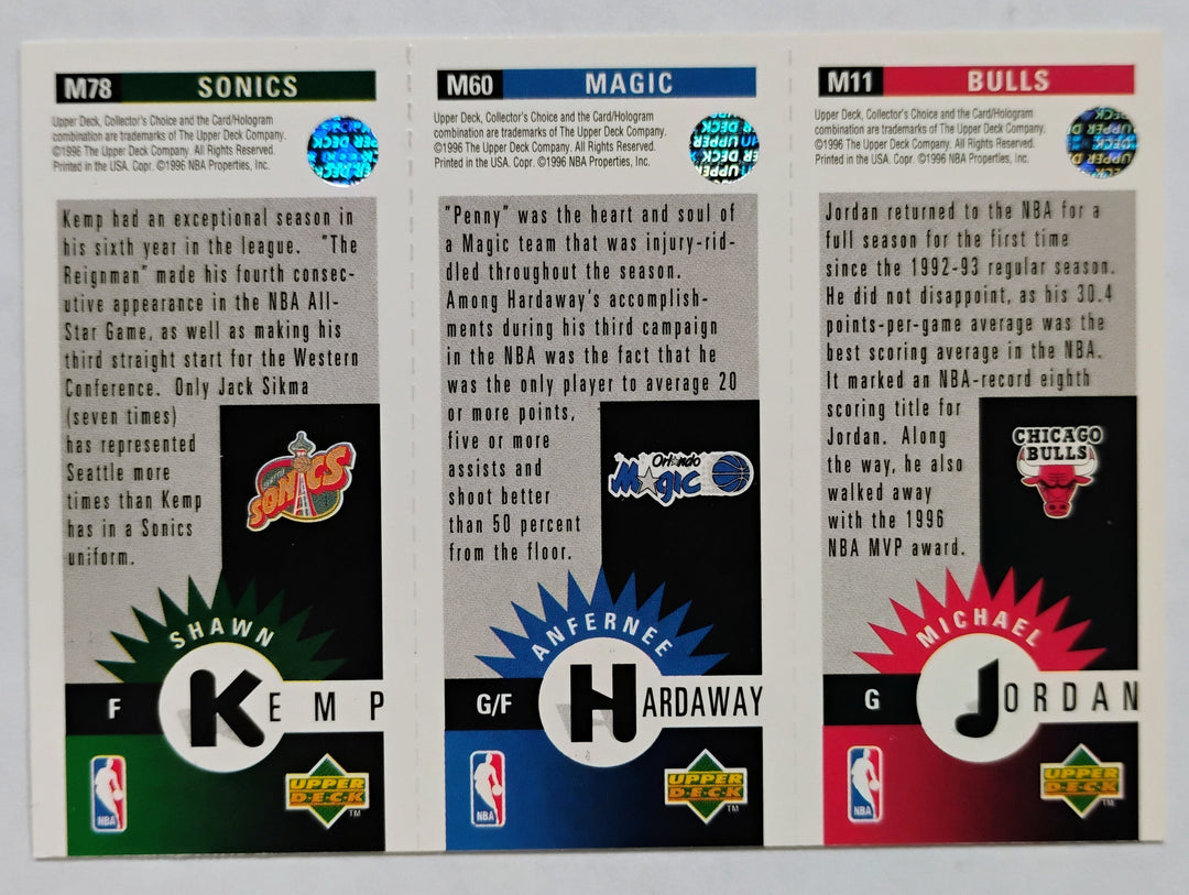 1996-97 Upper Deck Basketball Jordan/Hardaway/Kemp #M78