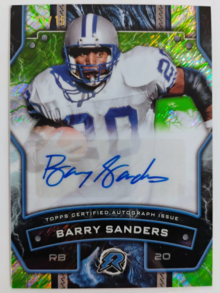 2025 Topps Football Barry Sanders Resurgence Lime Green Static Auto #'d 15/15