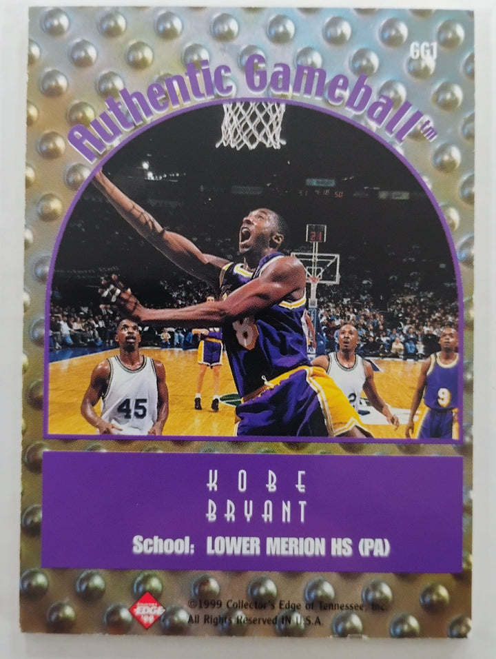 1999 Collector's Edge Kobe Bryant #GG1 Authentic Game Ball
