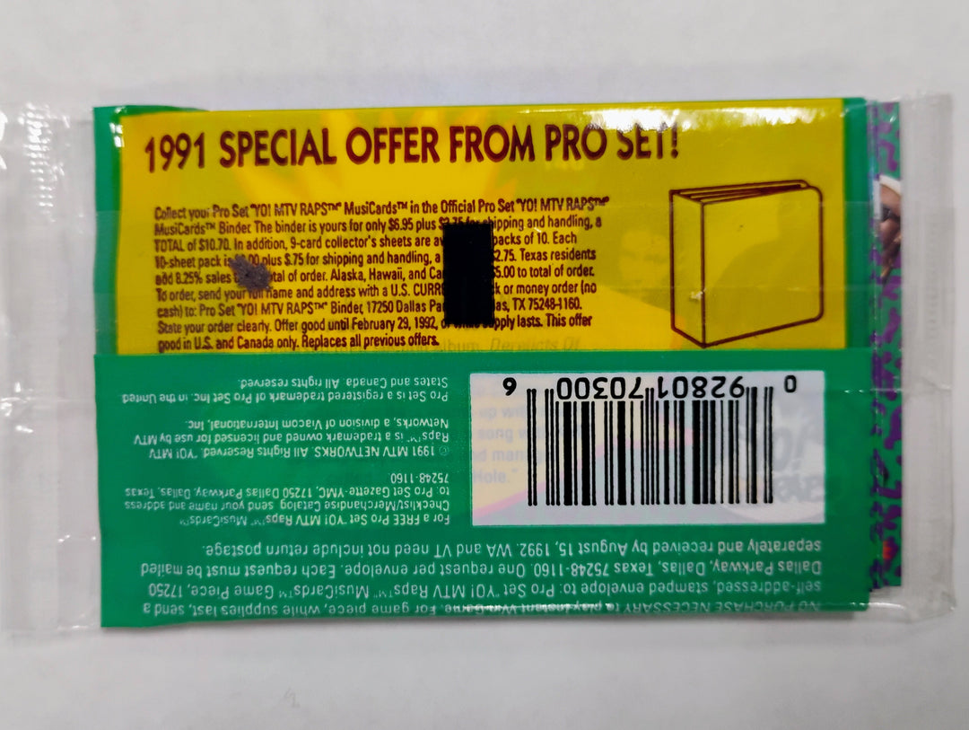 1991 Pro Set Yo! MTV RAPS Sealed Pack